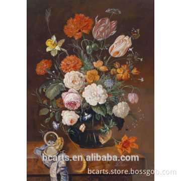 Hot sale beautiful famous pony flower painting on canvas